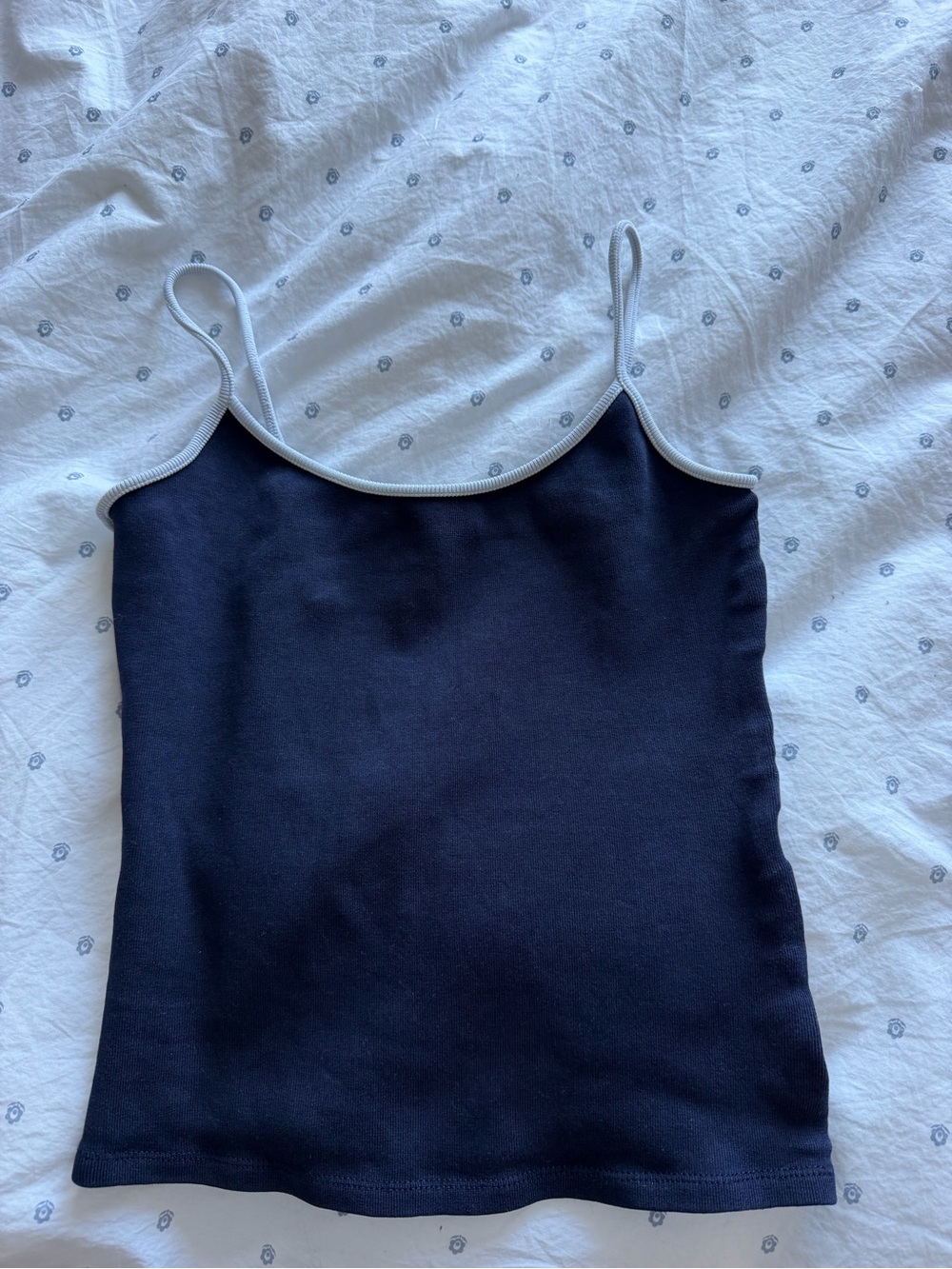Zara Navy Blue Camisole with Light Gray Trim